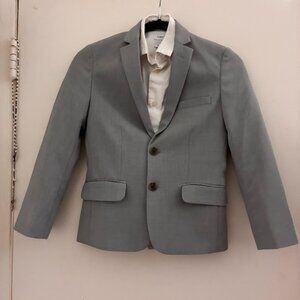 Calvin Klein Boys Suit Set – Size 8 (Slim Blazer, Regular Pants) – Light Gray